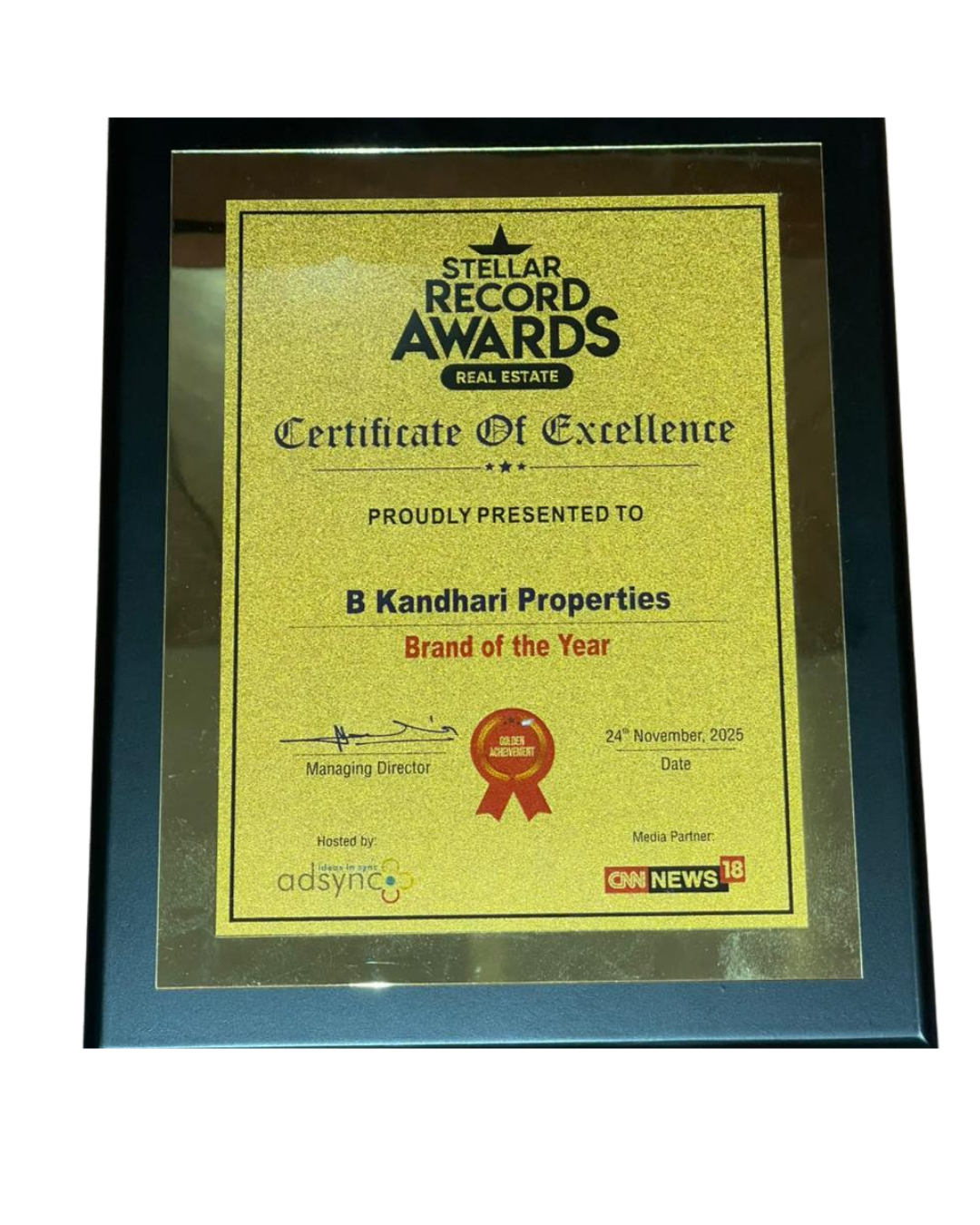 Certificate of Excellence